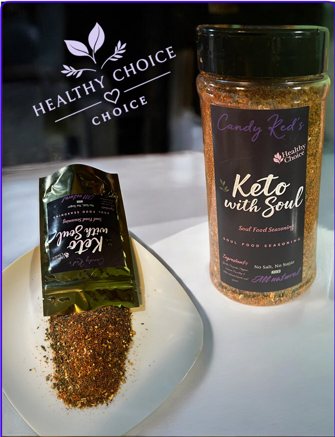 Candy Red’s Keto with Soul Seasoning. No Salt or Sugar added 16oz bottle (PRE ORDER)10/02