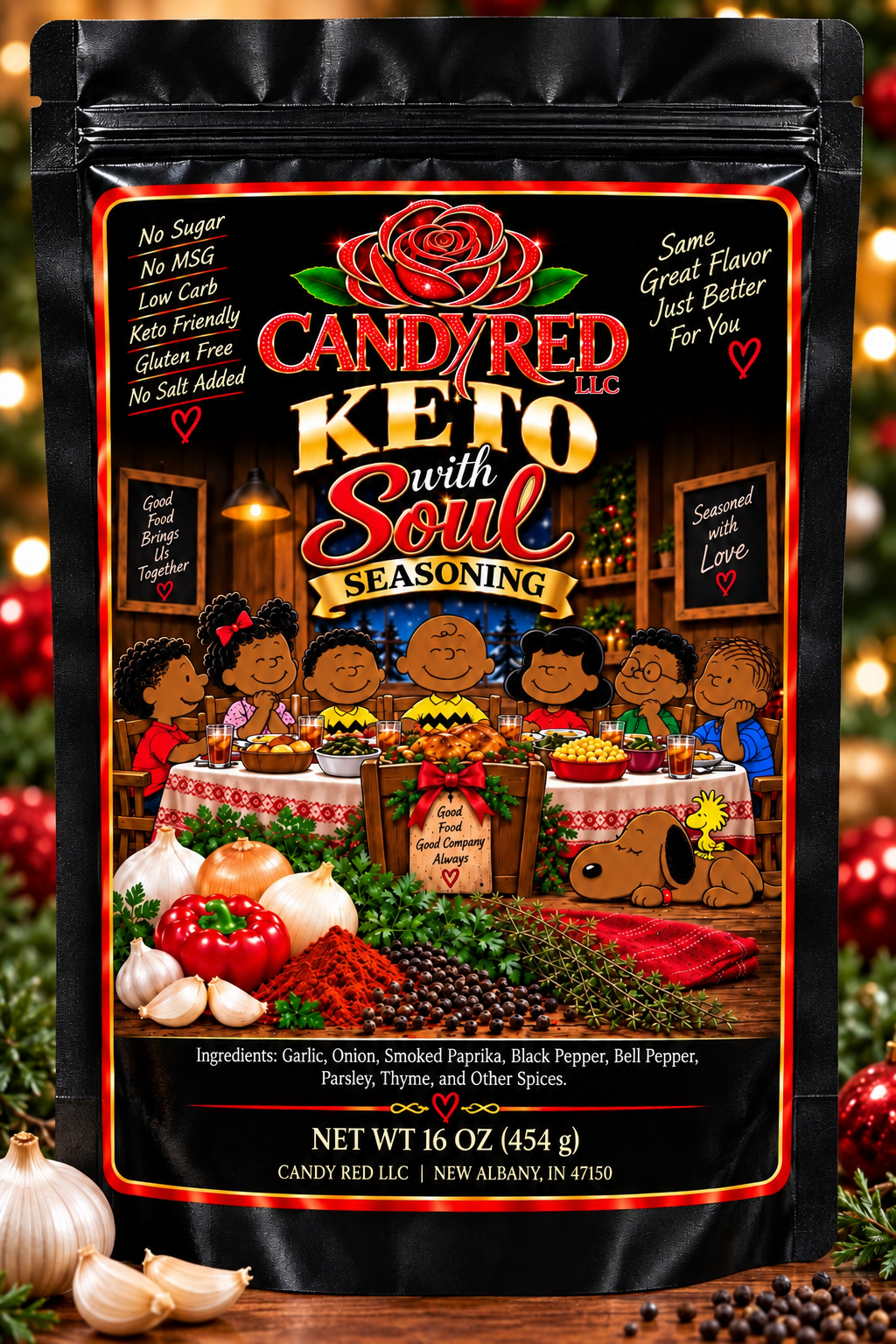 Candy Red Keto with Soul Seasoning No Salt Added 16 oz