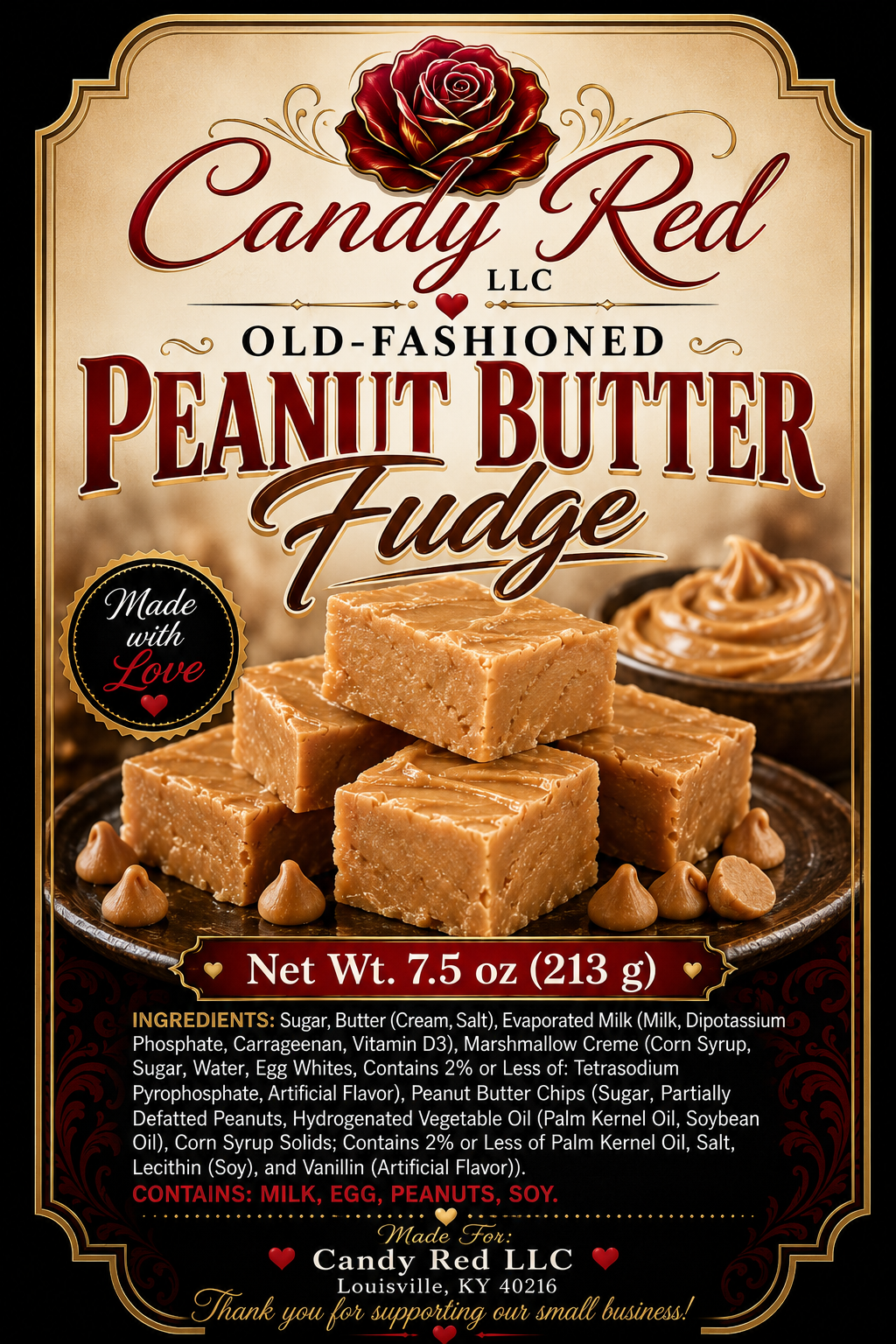 Candy Red’s Old-Fashioned Peanut Butter Fudge – 7.5 oz