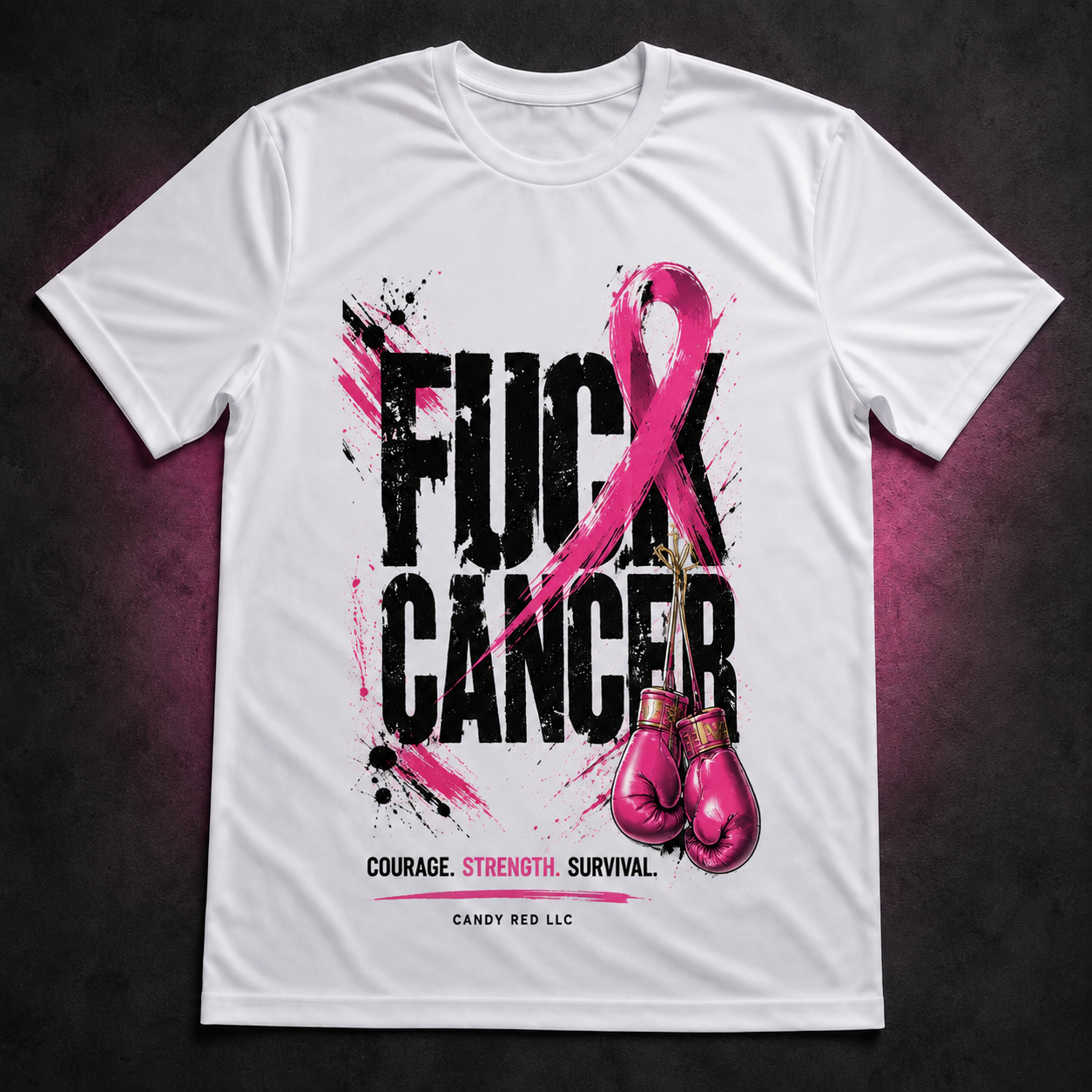 Fight Cancer Pink Ribbon Awareness T-Shirt – Candy Red LLC