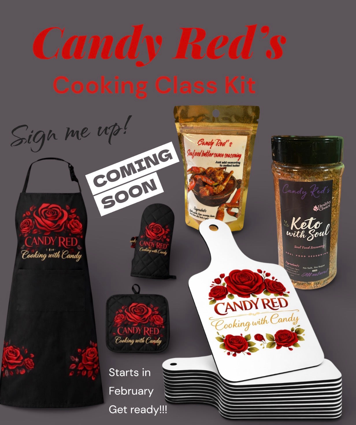 Candy Red’s Cooking Class Kit (Shipping on or before 02/02/26)
