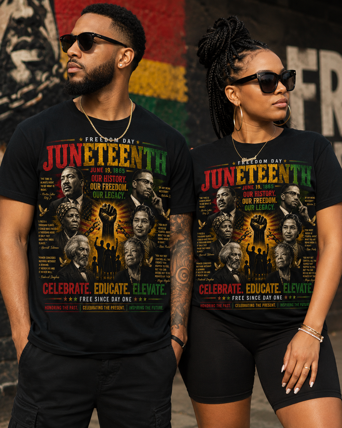 Juneteenth Freedom Day – Celebrate Educate Elevate Unisex Shirt