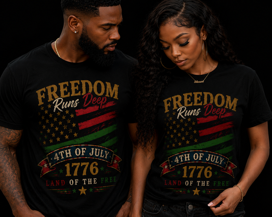 Freedom Runs Deep 4th of July Graphic Tee