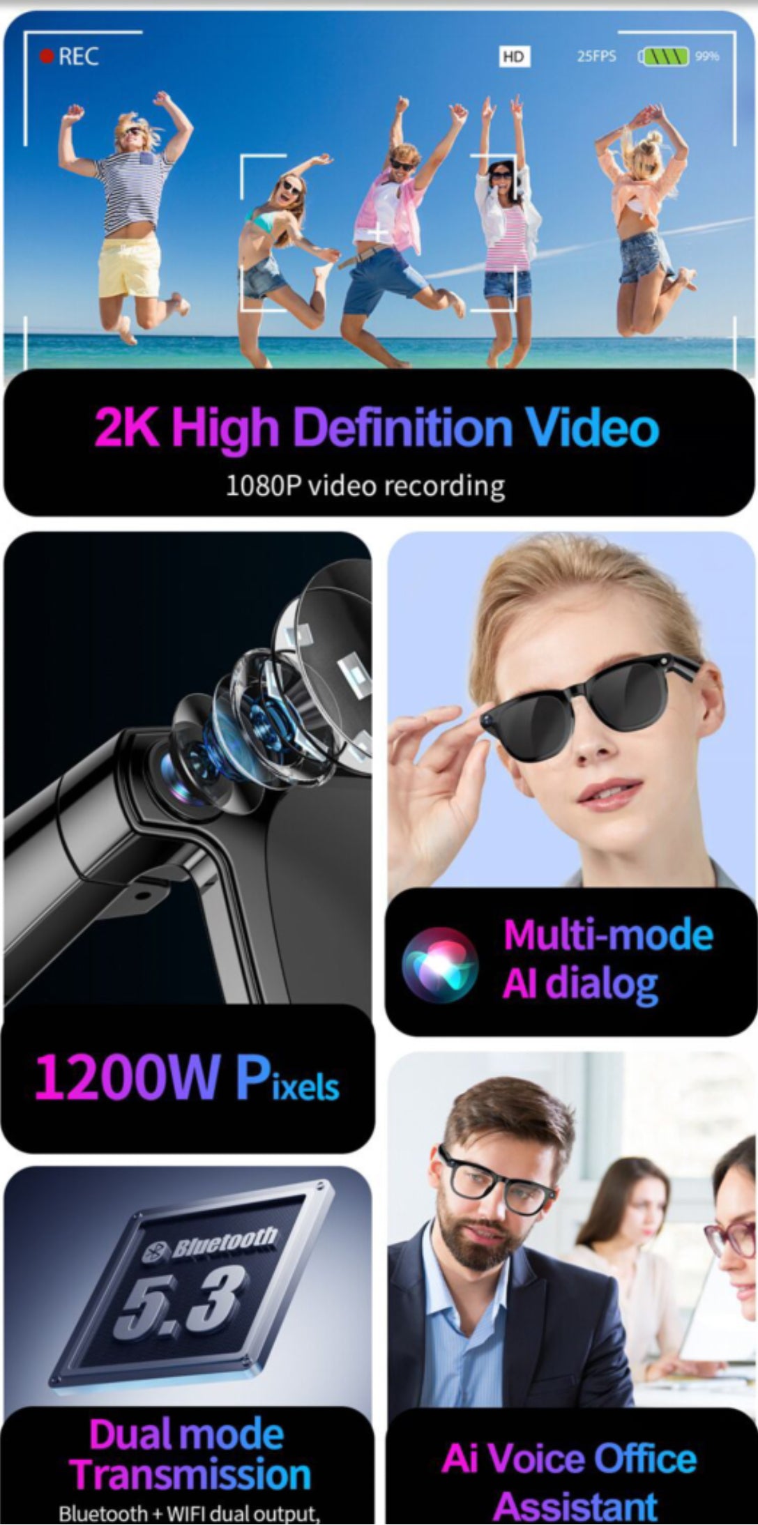 Smart Glasses with Video/camera