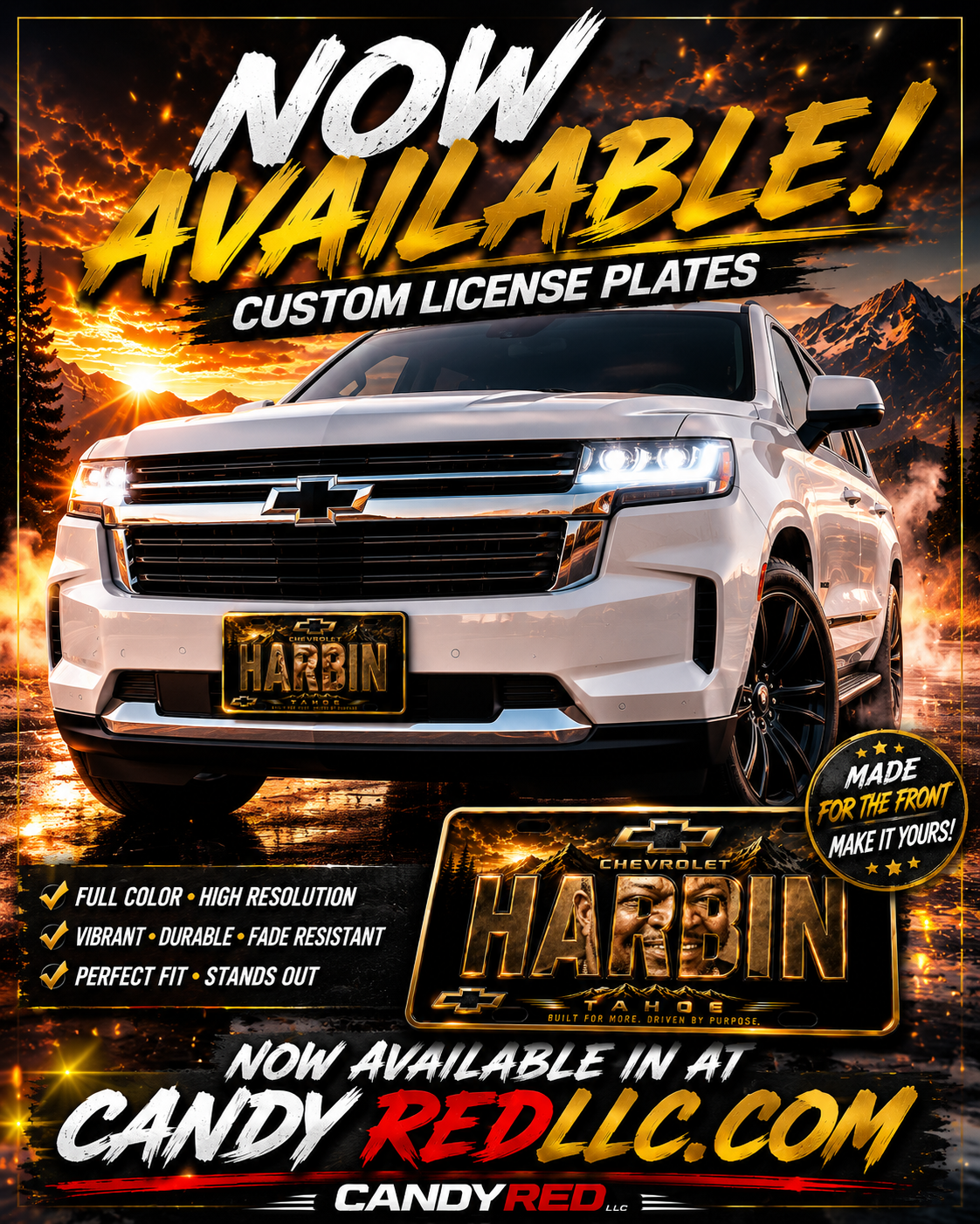Custom Front License Plate – Upload Your Photo, Logo or Design | Personalized Aluminum Tag