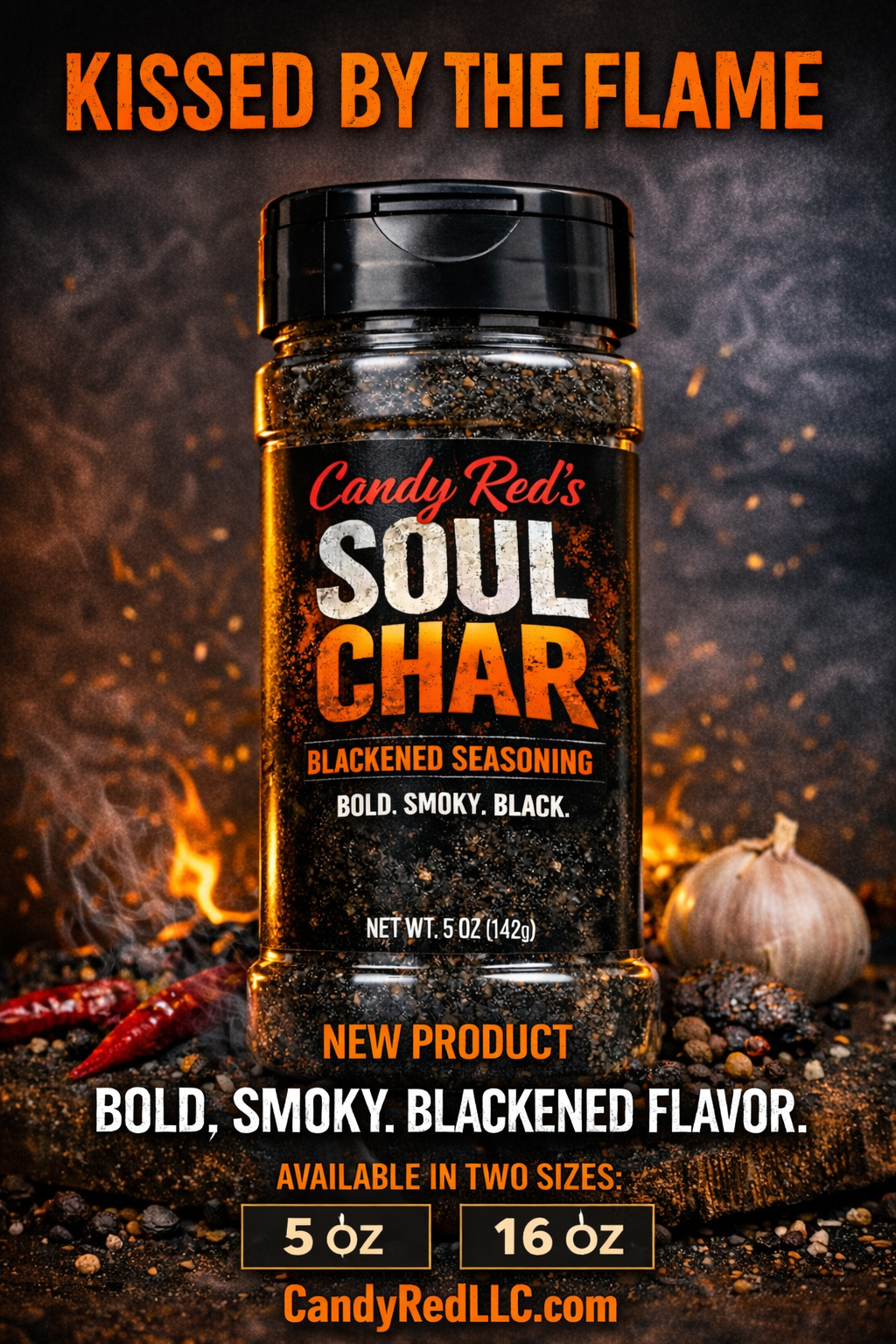 Candy Red’s Soul Char – Blackened Seasoning (5 oz & 16 oz) | Pre-Order