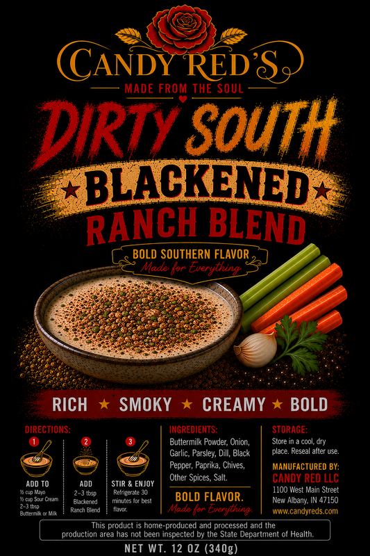DIRTY SOUTH Blackened Ranch Blend | Bold Southern Ranch Seasoning |