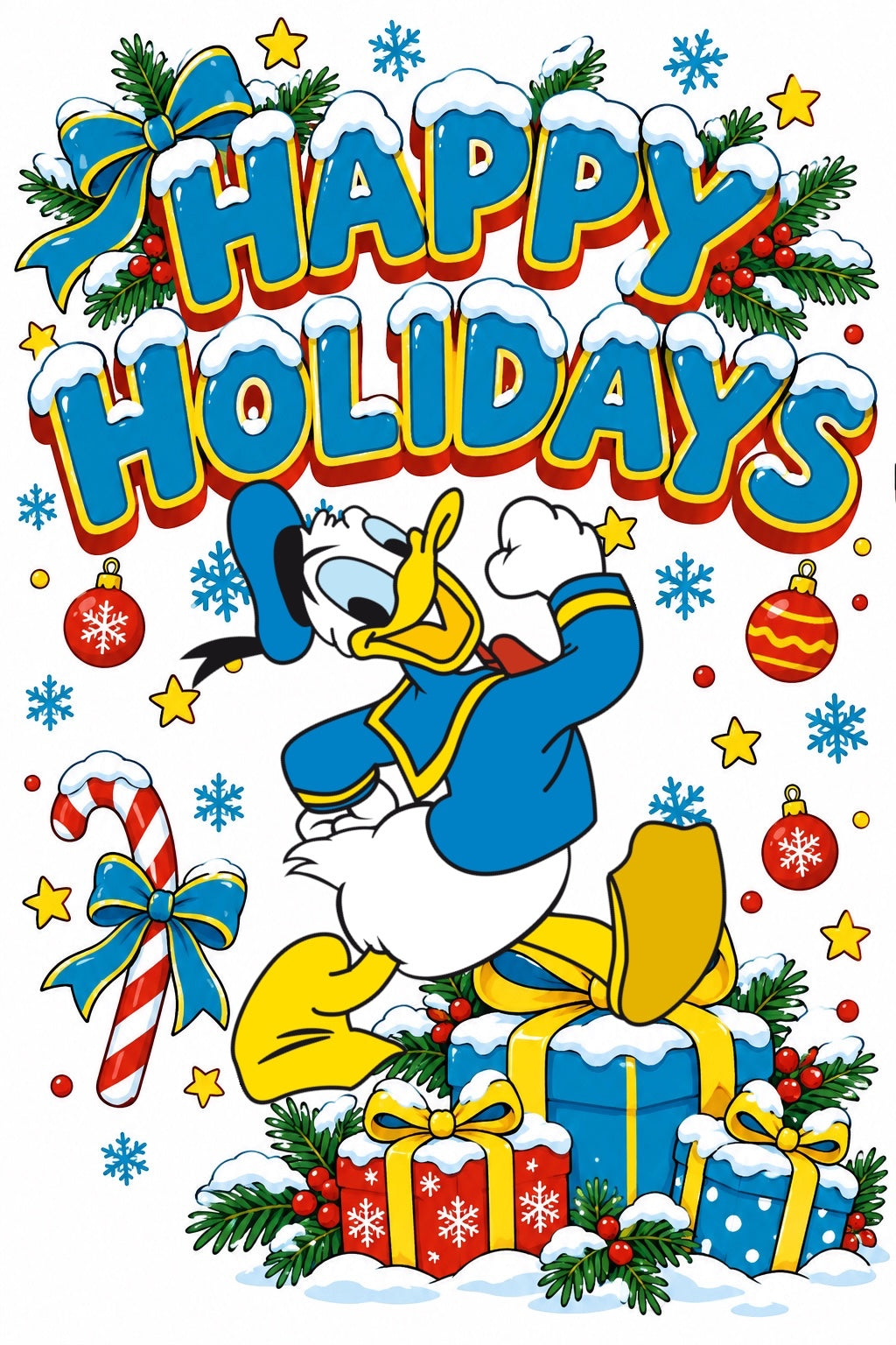 Donald Duck Happy Holidays Christmas shirt design