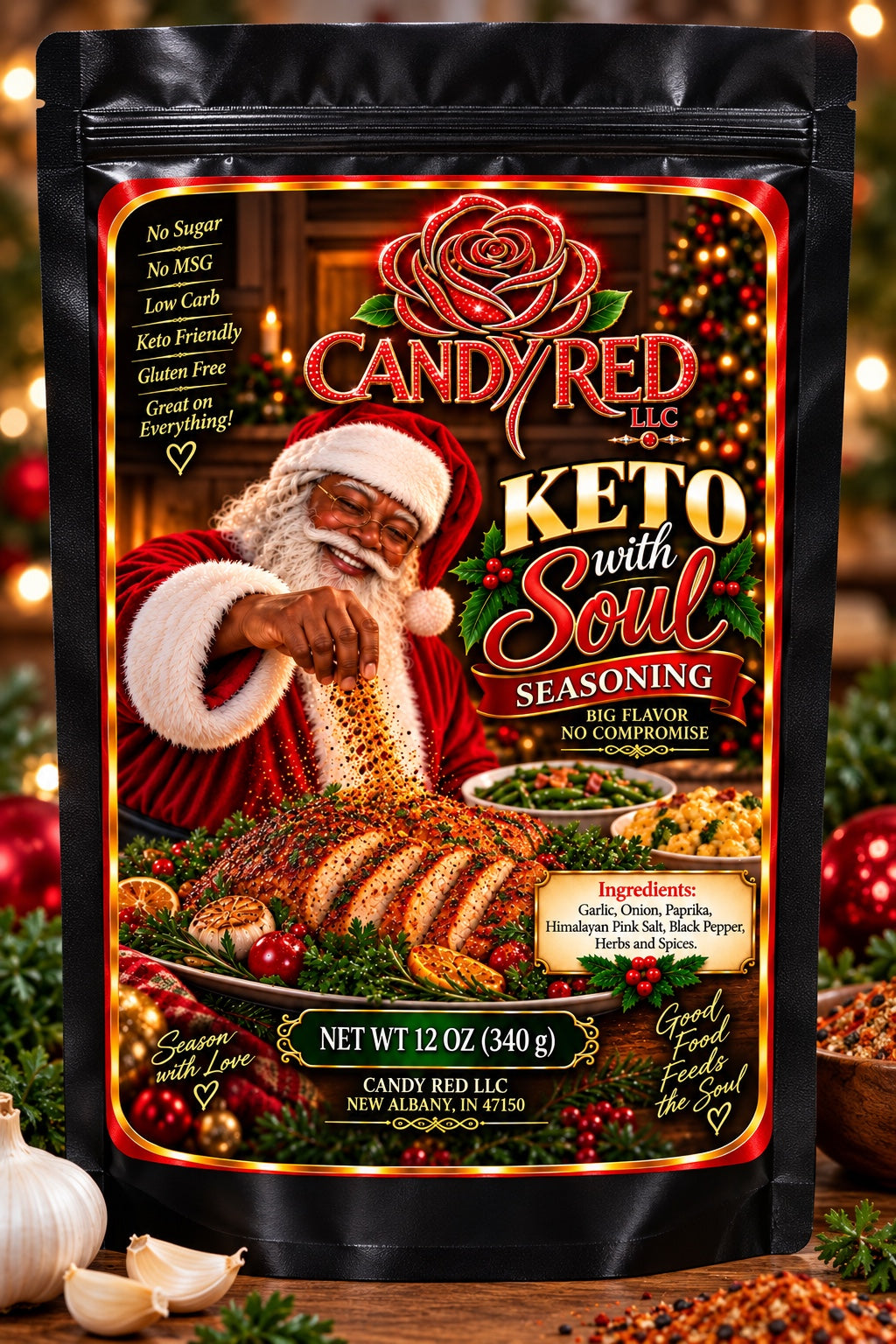 Candy Red Keto with Soul Holiday Seasoning 12 oz