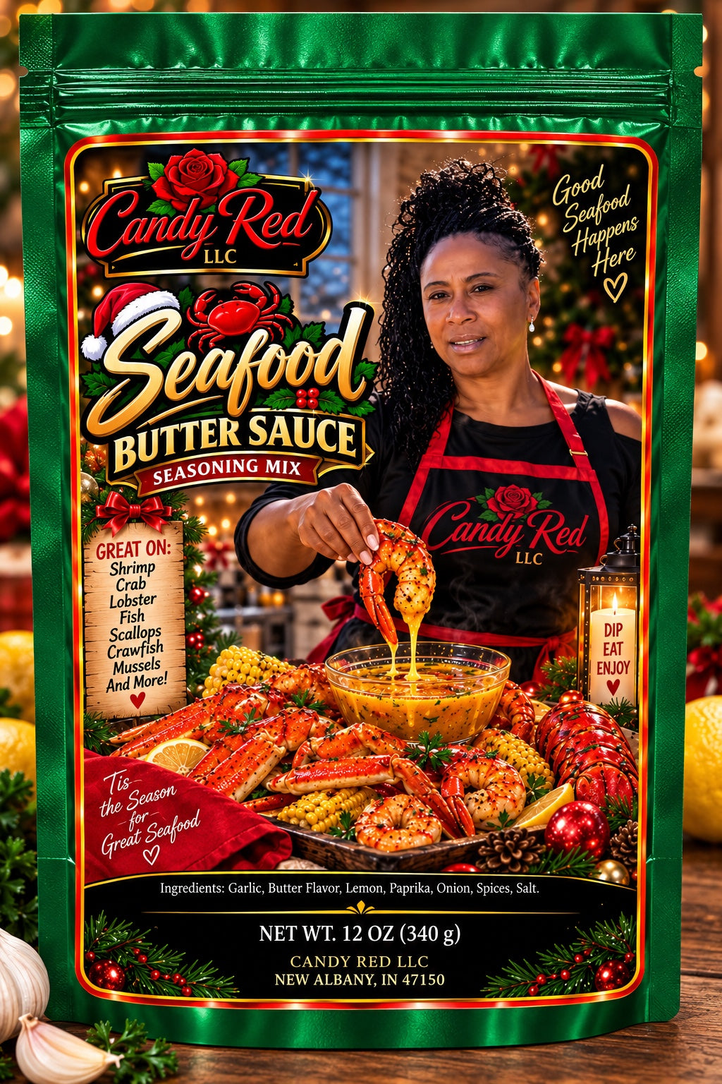 Candy Red Seafood Butter Sauce Seasoning Mix 12 oz